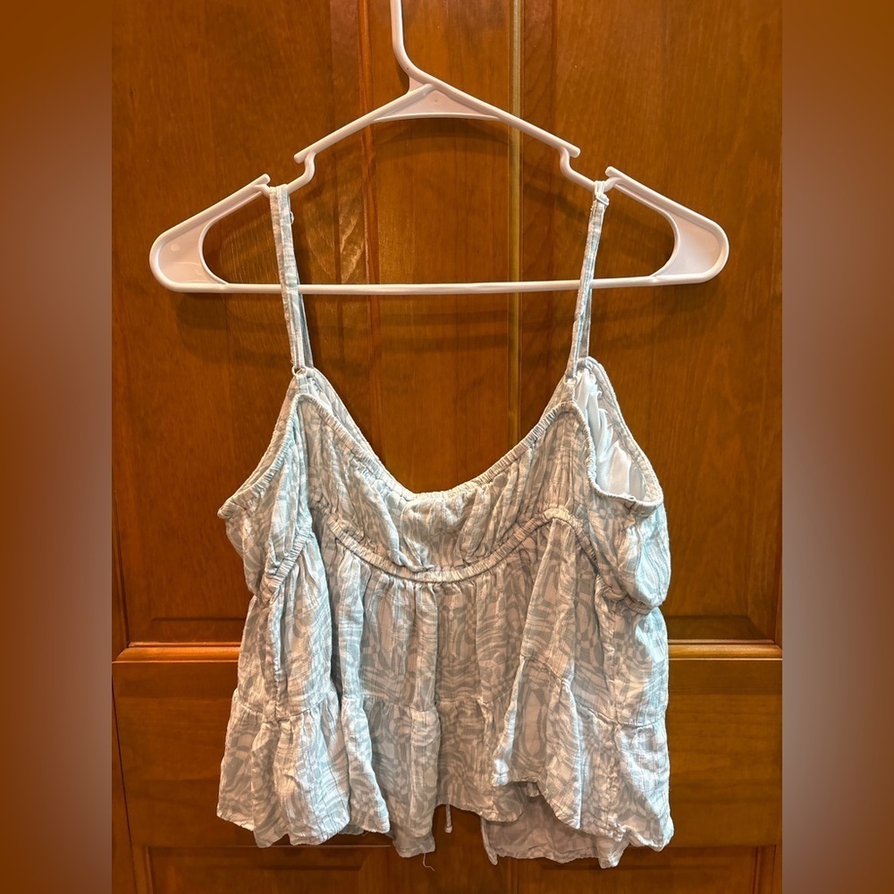 American Eagle Women’s Tie Front Cami Peplum Tank Size XL - Picture 9 of 11